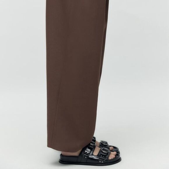 ZARA BUCKLED LEATHER SANDALS - Picture 5 of 9
